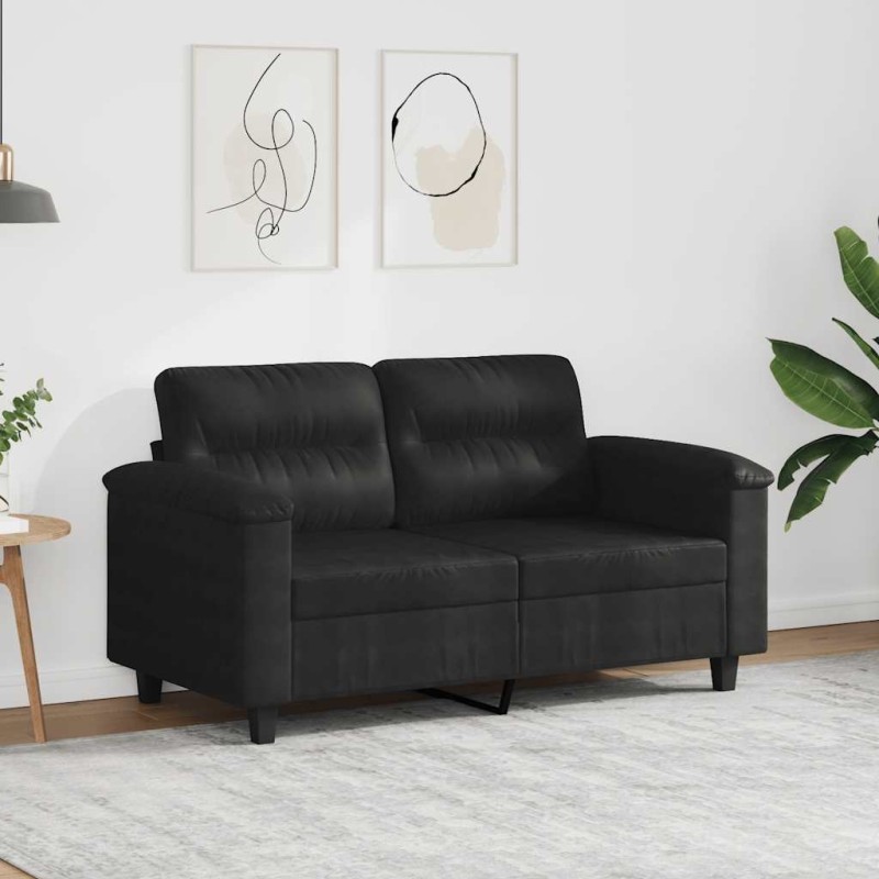 Canapé à 2 places Noir 120 cm Tissu microfibre 628398628398