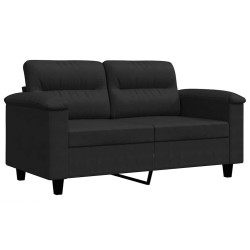 Canapé à 2 places Noir 120 cm Tissu microfibre 628398628398