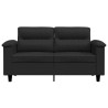 Canapé à 2 places Noir 120 cm Tissu microfibre 628398628398