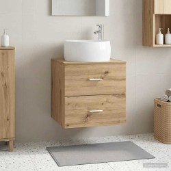 Vanité de lavabo mural Chêne artisanal 49,5 x 44,5 x 66 cm 628399628399
