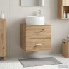 Vanité de lavabo mural Chêne artisanal 49,5 x 44,5 x 66 cm 628399628399