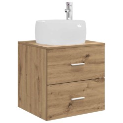 Vanité de lavabo mural Chêne artisanal 49,5 x 44,5 x 66 cm 628399628399