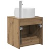 Vanité de lavabo mural Chêne artisanal 49,5 x 44,5 x 66 cm 628399628399
