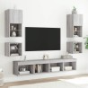 Unités murales TV avec LED 8 pcs gris sonoma bois d'ingénierie 628400628400