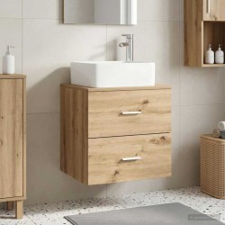 Vanité de lavabo mural Chêne artisanal 53 x 34,5 x 63 cm 628405628405