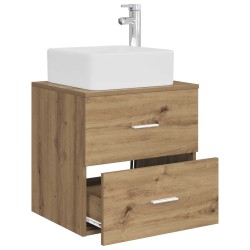 Vanité de lavabo mural Chêne artisanal 53 x 34,5 x 63 cm 628405628405