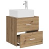 Vanité de lavabo mural Chêne artisanal 53 x 34,5 x 63 cm 628405628405
