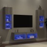 Unités murales TV avec LED 6 pcs gris sonoma bois d'ingénierie 628407628407
