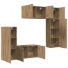 Unité murale de TV 5 pcs Chêne artisanal Bois d'ingénierie 628410628410