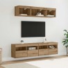 Unités murales TV avec LED 5 pcs Chêne artisanal 628411628411