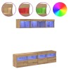 Unités murales TV avec LED 5 pcs Chêne artisanal 628411628411