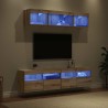 Unités murales TV avec LED 5 pcs Chêne artisanal 628411628411