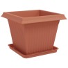 Pots de plantes 6 pcs Rouge brique 43 x 43 x 33,5 cm Plastique 628414628414