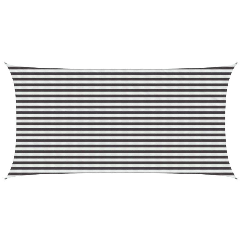 Voile d'ombre Anthracite et blanc 2,5 x 5 m HDPE 628417628417