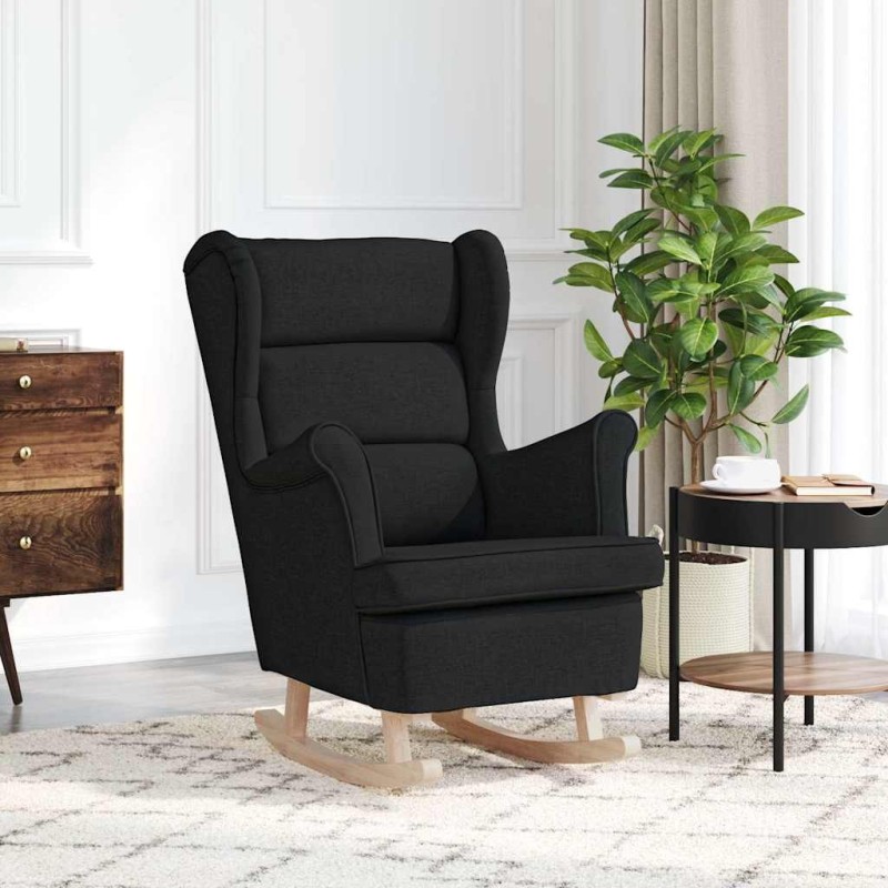 Chaise à bascule noir 74x90x102 cm tissu 628420628420