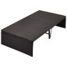 Lit de jardin avec auvent Marron 190x130 cm Résine tressée 628423628423
