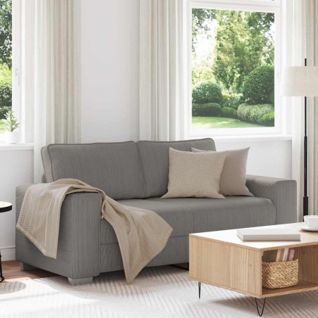 Canapé deux places gris clair 180 x 77 x 82 cm en tissu velours côtelé 628425628425