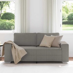 Canapé deux places gris clair 180 x 77 x 82 cm en tissu velours côtelé 628425628425