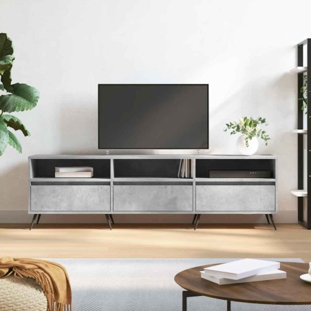 Meuble TV gris béton 150x30x44,5 cm bois d'ingénierie 628427628427