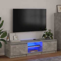 Meuble TV avec lumières LED gris béton 140x40x36 cm 628429628429