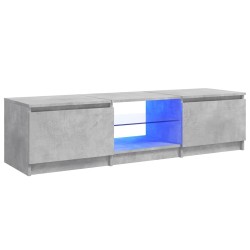 Meuble TV avec lumières LED gris béton 140x40x36 cm 628429628429