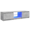 Meuble TV avec lumières LED gris béton 140x40x36 cm 628429628429