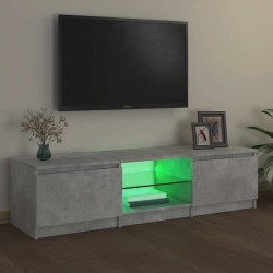 Meuble TV avec lumières LED gris béton 140x40x36 cm 628429628429