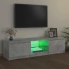 Meuble TV avec lumières LED gris béton 140x40x36 cm 628429628429