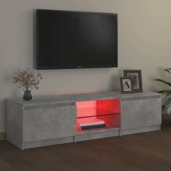 Meuble TV avec lumières LED gris béton 140x40x36 cm 628429628429