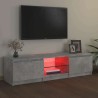 Meuble TV avec lumières LED gris béton 140x40x36 cm 628429628429
