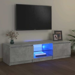 Meuble TV avec lumières LED gris béton 140x40x36 cm 628429628429