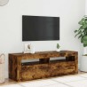 Meuble TV avec lumières LED Chêne fumé 120x35x40 cm 628430628430
