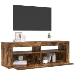 Meuble TV avec lumières LED Chêne fumé 120x35x40 cm 628430628430