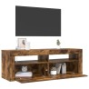 Meuble TV avec lumières LED Chêne fumé 120x35x40 cm 628430628430
