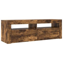 Meuble TV avec lumières LED Chêne fumé 120x35x40 cm 628430628430