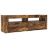 Meuble TV avec lumières LED Chêne fumé 120x35x40 cm 628430628430