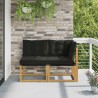 Canapé d’extérieur milieu et coin avec coussin 2 Pièce Blanc 628435628435