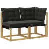 Canapé d’extérieur milieu et coin avec coussin 2 Pièce Blanc 628435628435