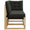 Canapé d’extérieur milieu et coin avec coussin 2 Pièce Blanc 628435628435
