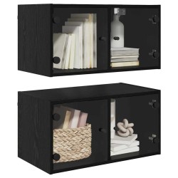 Cabinets muraux Montage mural 2 pcs Chêne noir 68 x 37 x 35 cm 628441628441