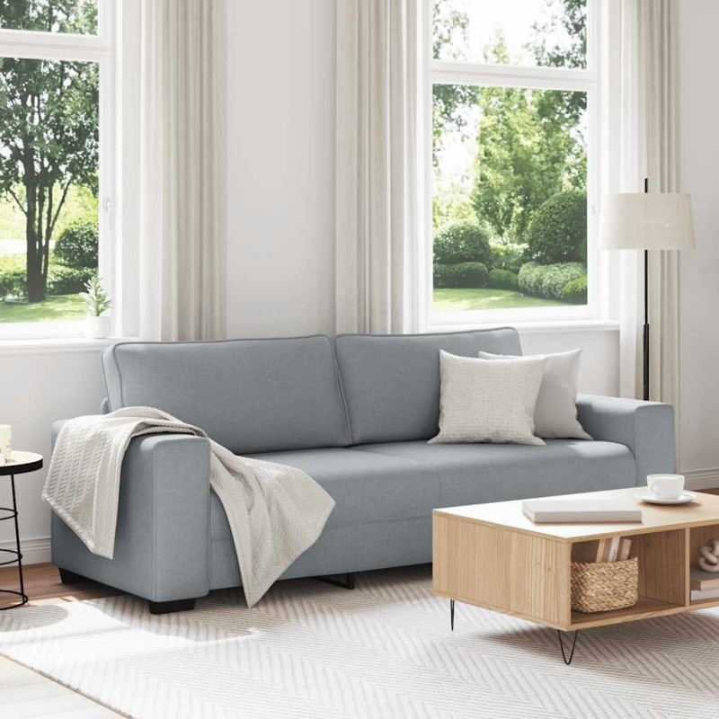 Canapé à 3 places gris clair 220x77x82 cm tissu 628442628442