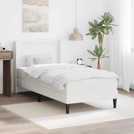 Cadre de lit avec matelas Blanc 90 x 200 cm Simili cuir 628443628443