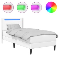 Cadre de lit avec matelas Blanc 90 x 200 cm Simili cuir 628443628443