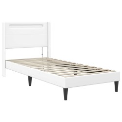 Cadre de lit avec matelas Blanc 90 x 200 cm Simili cuir 628443628443