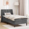 Cadre de lit avec matelas Gris foncé 80 x 200 cm Velours 628444628444