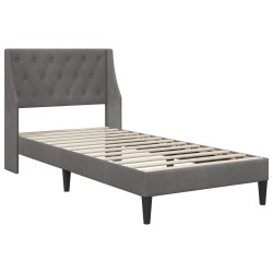 Cadre de lit avec matelas Gris foncé 80 x 200 cm Velours 628444628444