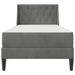 Cadre de lit avec matelas Gris foncé 80 x 200 cm Velours 628444628444