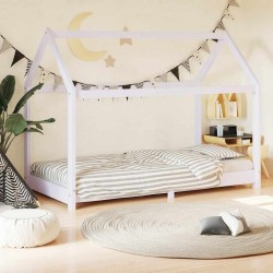 Cadre de lit d'enfant Blanc Bois de pin massif 70x140 cm 628445628445