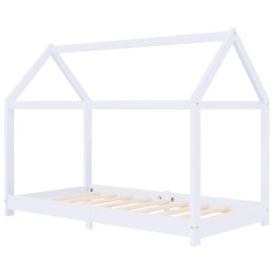 Cadre de lit d'enfant Blanc Bois de pin massif 70x140 cm 628445628445