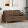 Canapé 2 places avec oreillers décoratifs marron 140 cm tissu 628446628446